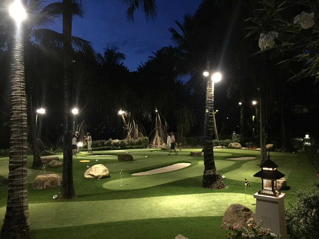 Use themed greens for your Vancouver mini golf course.